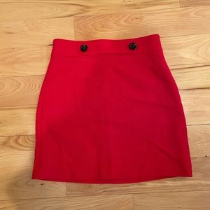 Ann Taylor Short Textured Petite Red Skirt